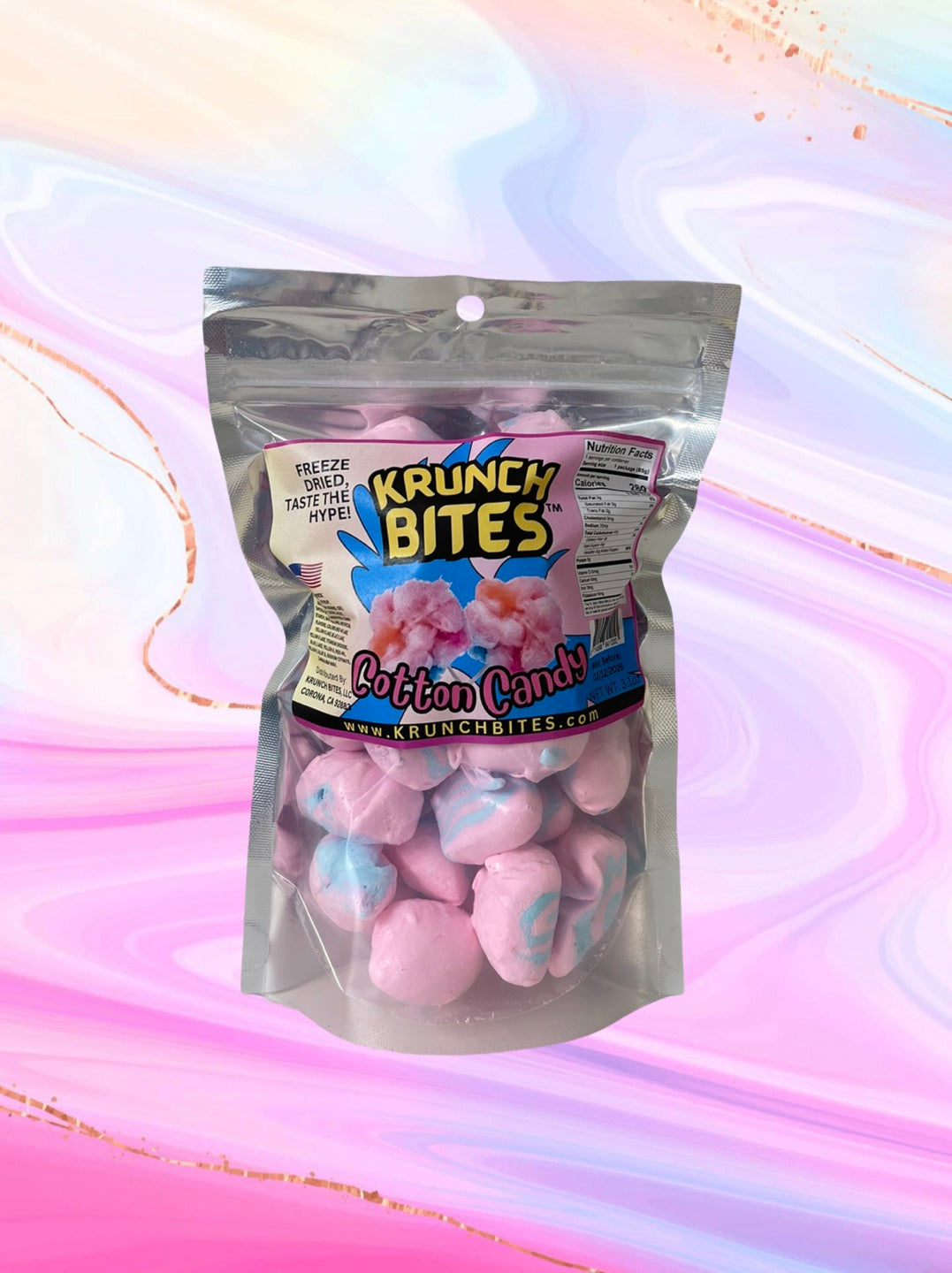 Cotton Candy Salt Water Taffy Freeze Dried